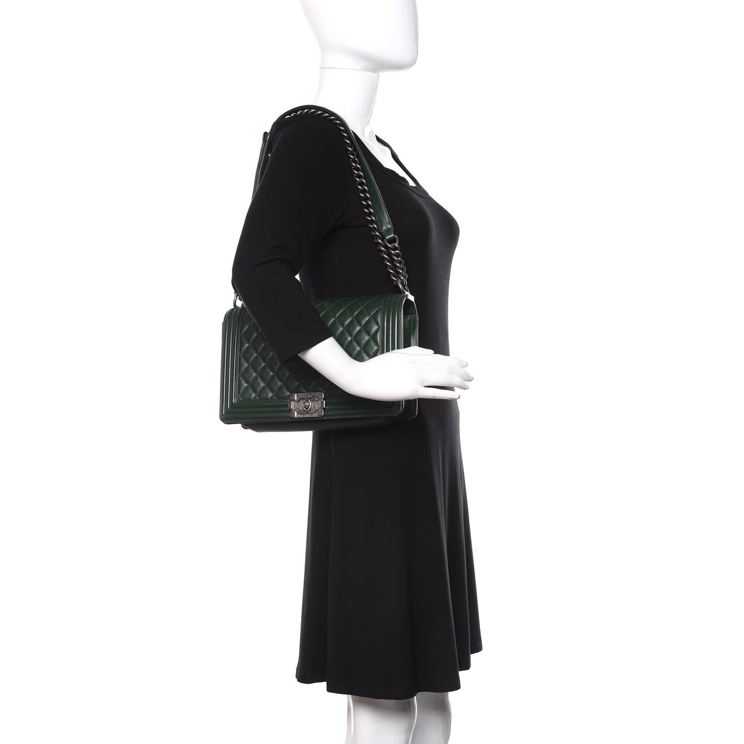 Chanel Lambskin Quilted New Medium Boy Flap Green 2 of 11