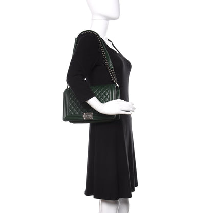 Chanel Lambskin Quilted New Medium Boy Flap Green 2 of 11
