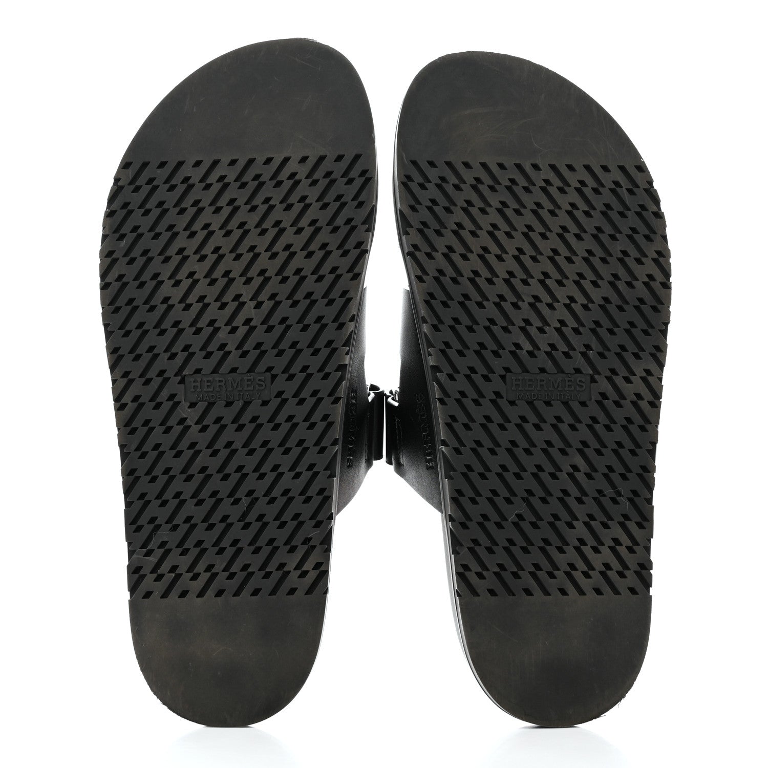 Hermes Calfskin Mens Chypre Sandals 44 Black 5 of 9
