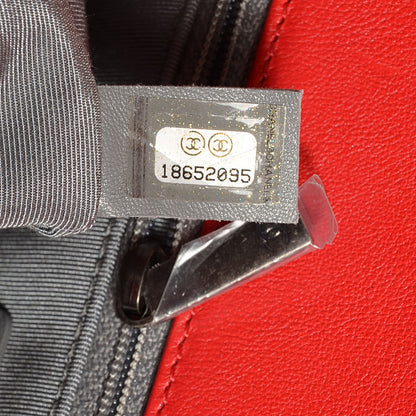 Chanel Calfskin Double Stitch Medium Boy Flap Rouge 8 of 9