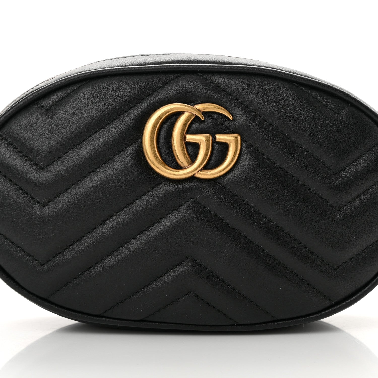 Gucci Calfskin Matelasse GG Marmont Belt Bag 85 34 Black 9 of 11