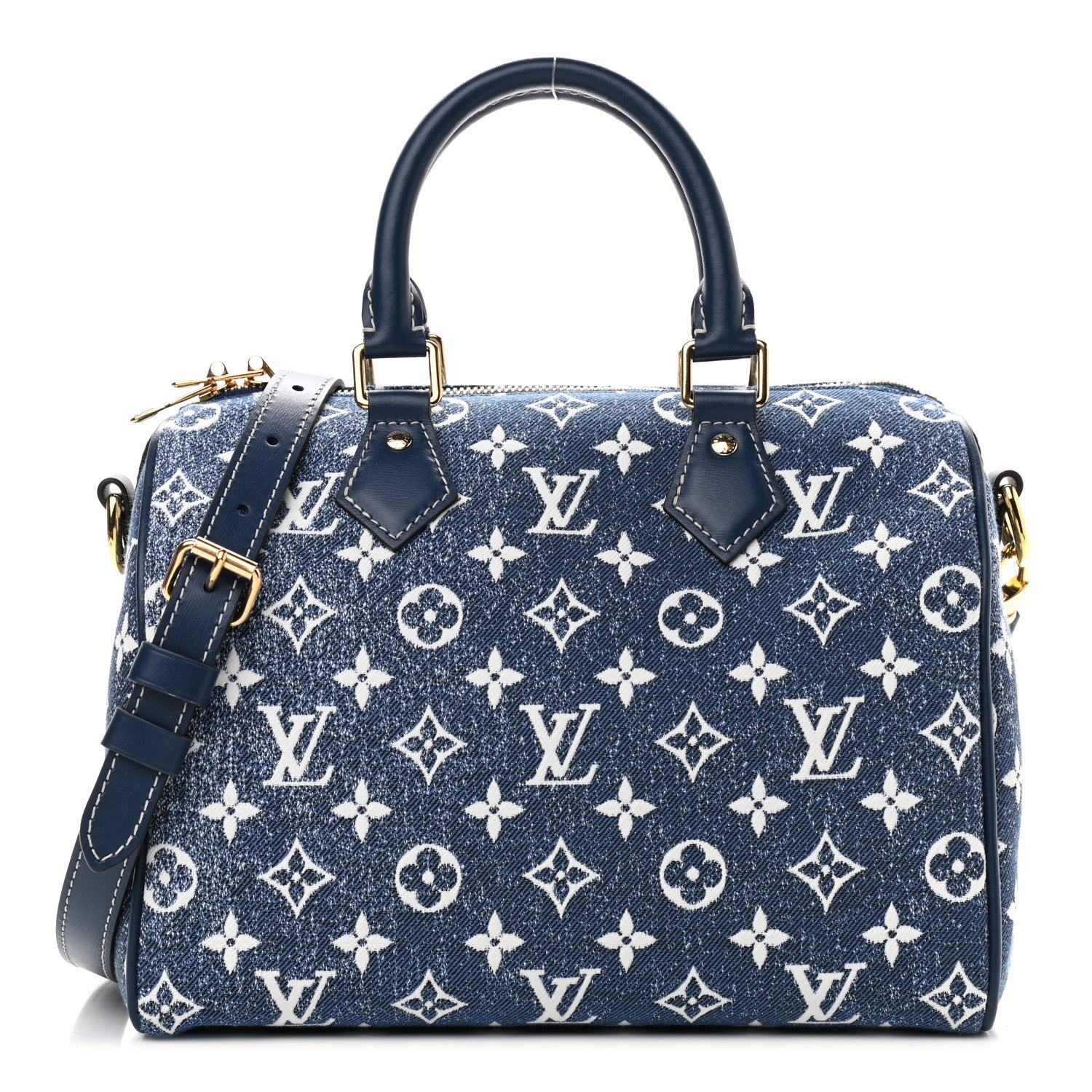 Louis Vuitton Monogram Jacquard Denim Speedy Bandouliere 25 Bleu 1 of 9
