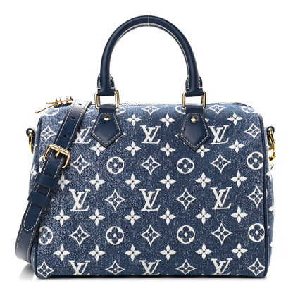 Louis Vuitton Monogram Jacquard Denim Speedy Bandouliere 25 Bleu 1 of 9