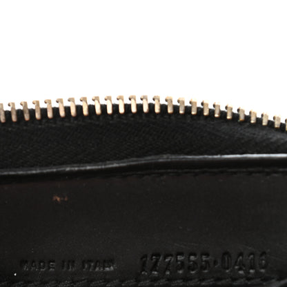 Saint Laurent Textured Patent Monogram Belle De Jour Zip Around Wallet Black 9 of 9