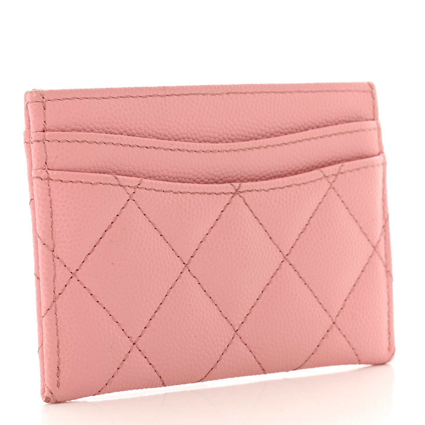 Caviar Quilted Card Holder Pink