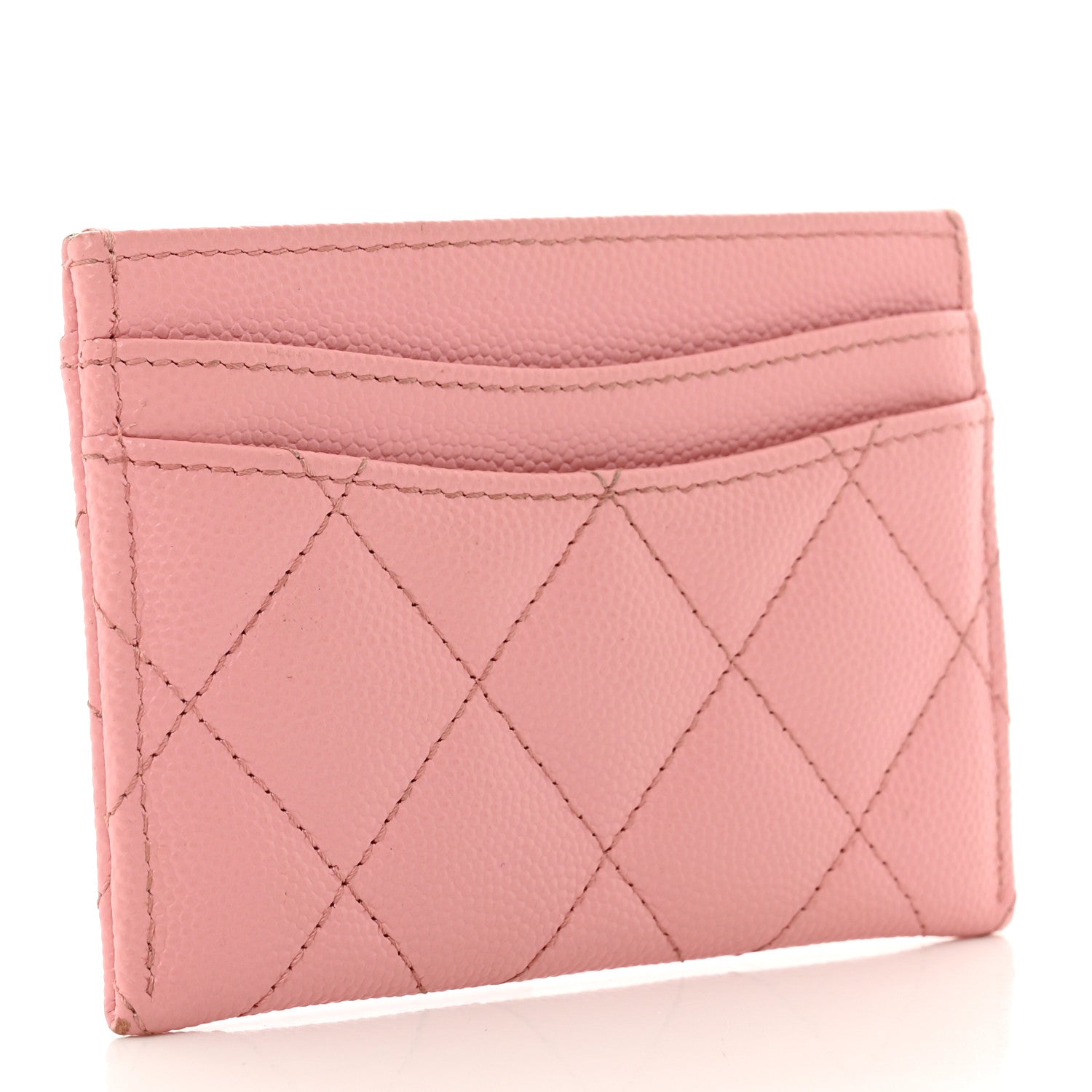 Chanel Caviar Quilted Card Holder Pink 3 of 9
