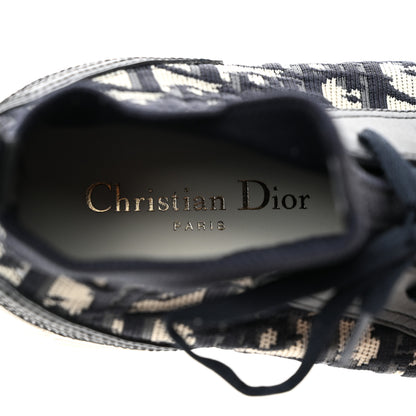 Christian Dior Technical Knit Calfskin Oblique Womens Walk'n Dior Mid Top Sneakers 38.5 Deep Blue 6 of 8
