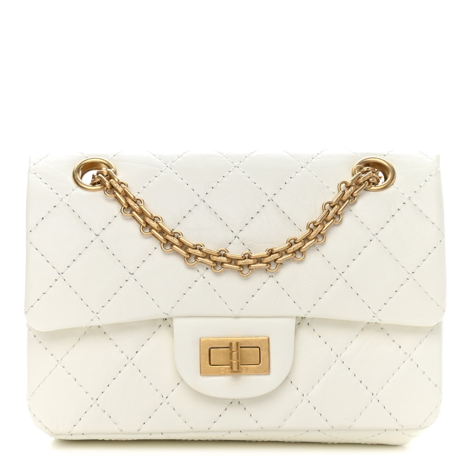 Chanel Aged Calfskin Quilted 2.55 Reissue Mini Flap White 1 of 11