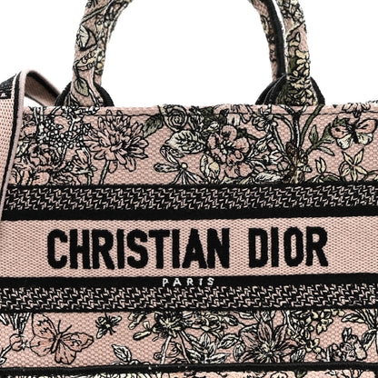 Christian Dior Canvas Embroidered Mini Book Tote With Strap Pink Multicolor 8 of 11