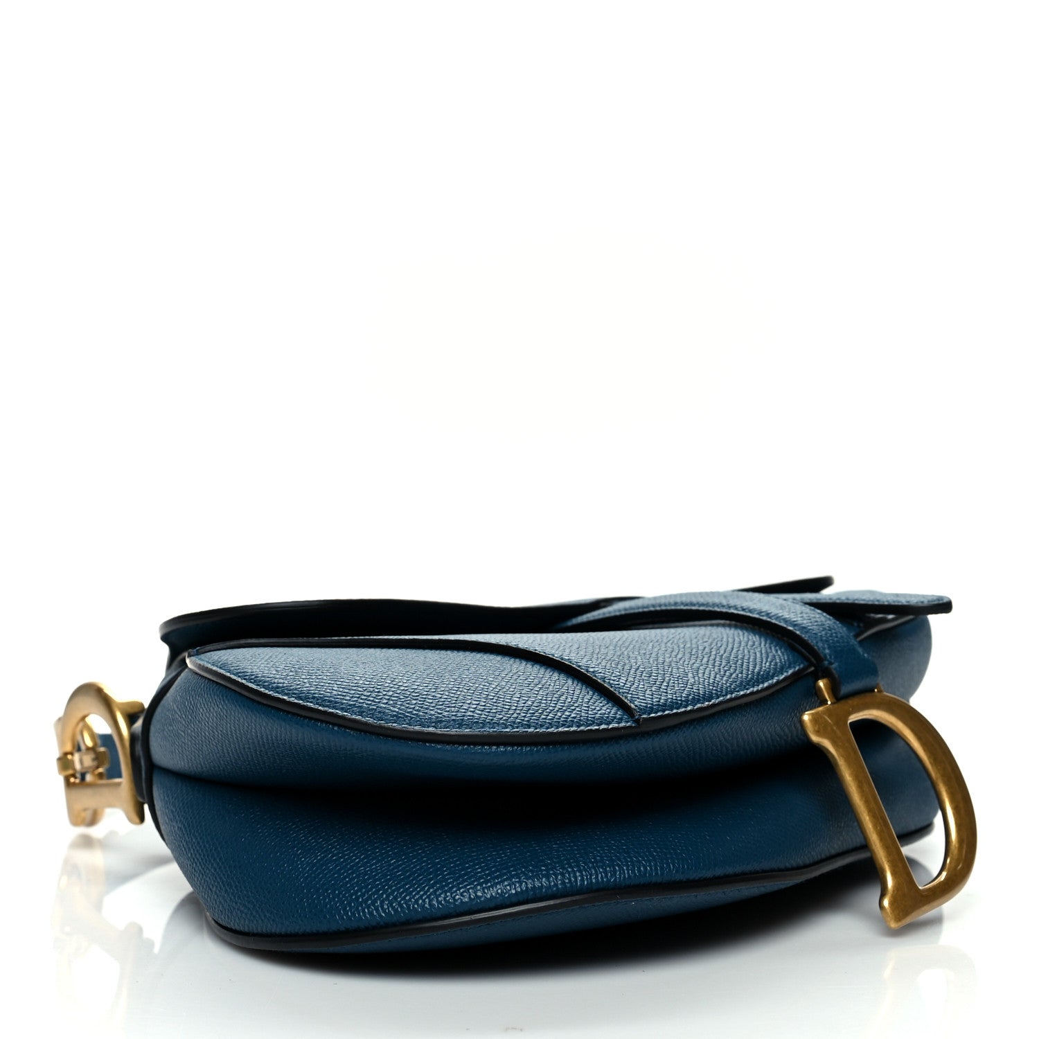 Christian Dior Grained Calfskin Saddle Bag Navy 3 of 8
