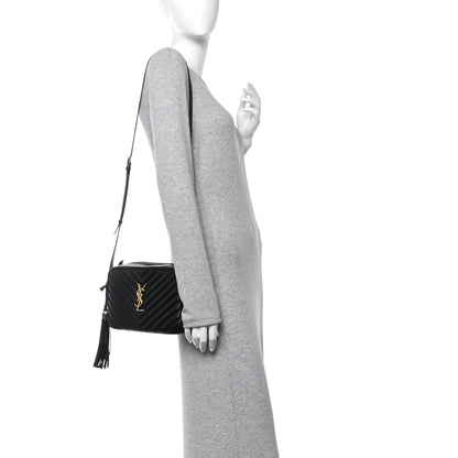 Saint Laurent Calfskin Matelasse Monogram Lou Camera Bag Black 2 of 10