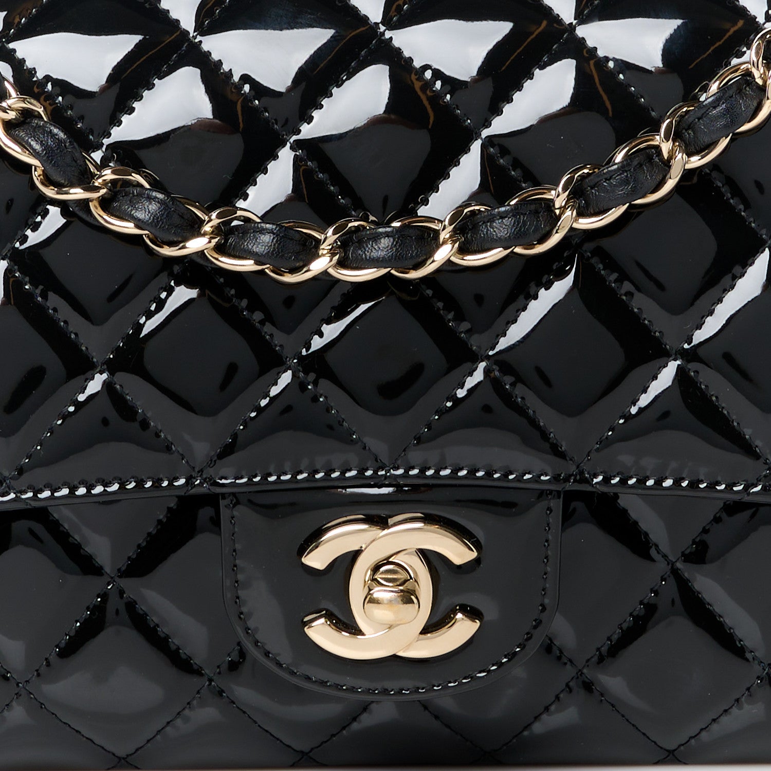 Chanel Patent Quilted Medium Double Flap Black 9 of 11