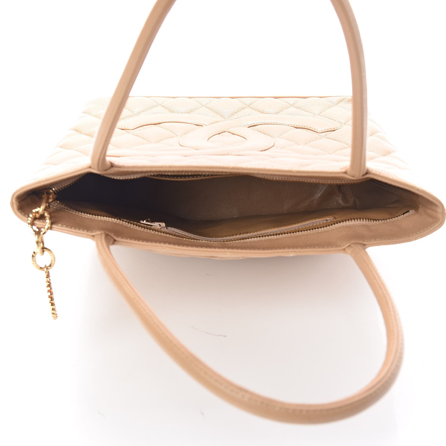Chanel Caviar Quilted Medallion Tote Beige 7 of 10
