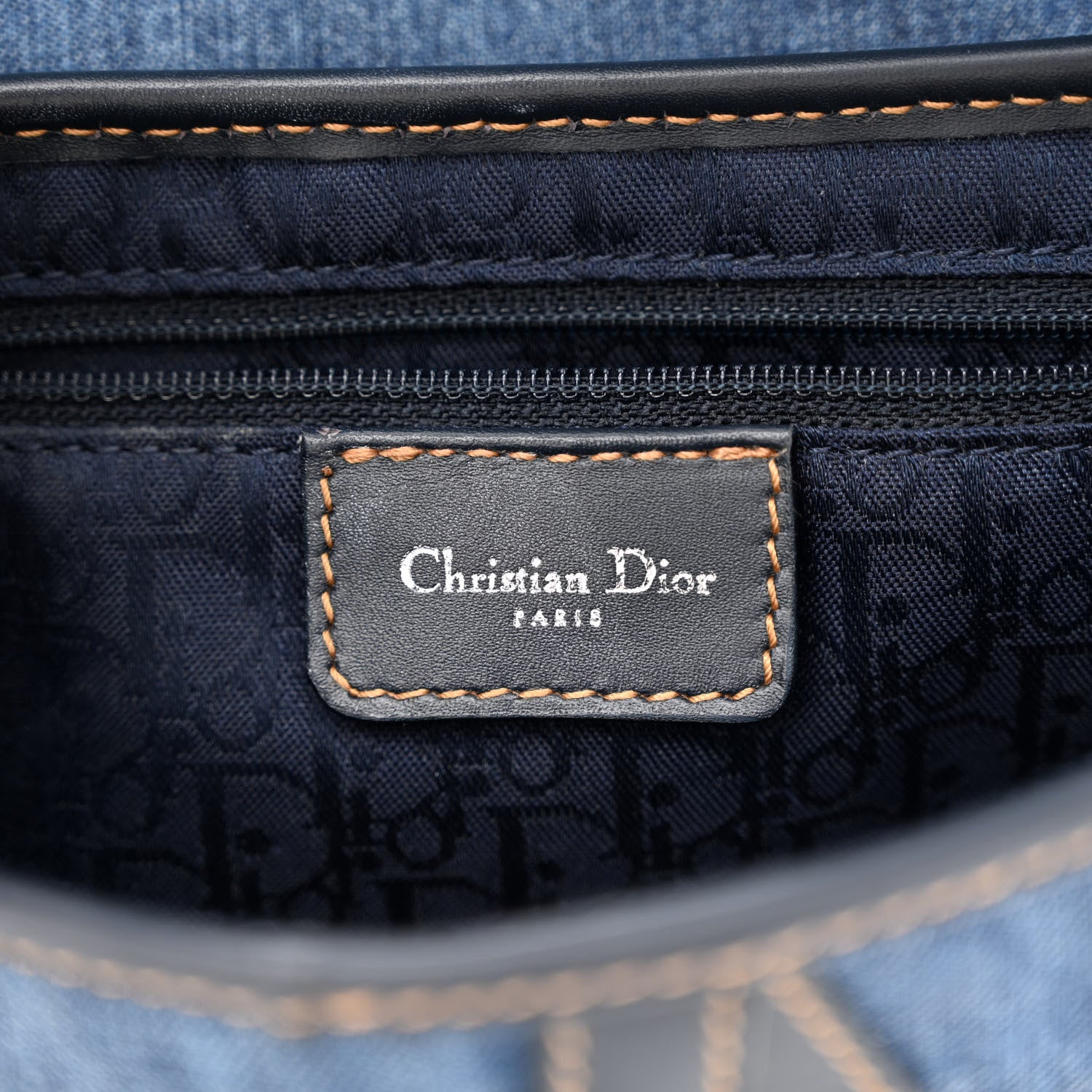 Christian Dior Denim Crystal Floral Embroidered Saddle Bag Multicolor 6 of 10
