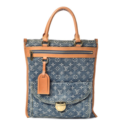 Louis Vuitton Monogram Denim Sac Plat Blue 1 of 13