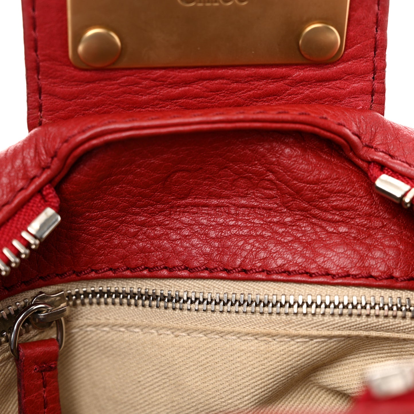 Calfskin Medium Paddington Satchel Red