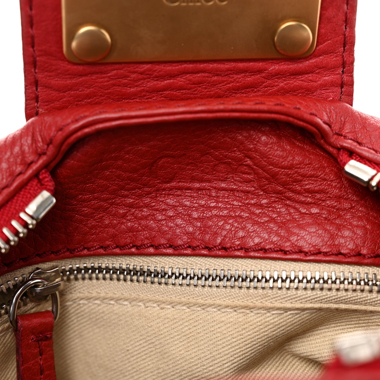 Chloe Calfskin Medium Paddington Satchel Red 5 of 11