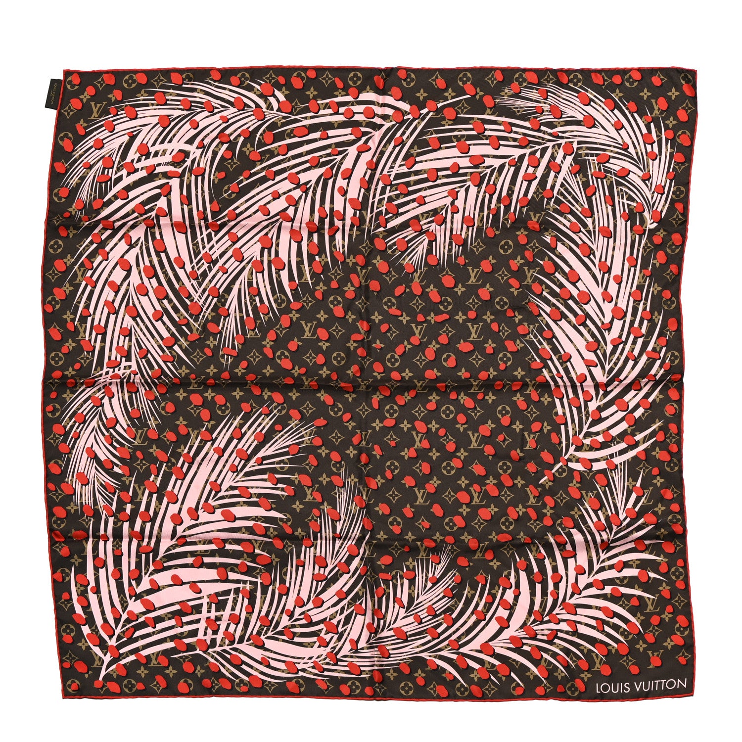 Louis Vuitton Silk Monogram Jungle Dots Scarf Sugar Pink Poppy 1 of 4