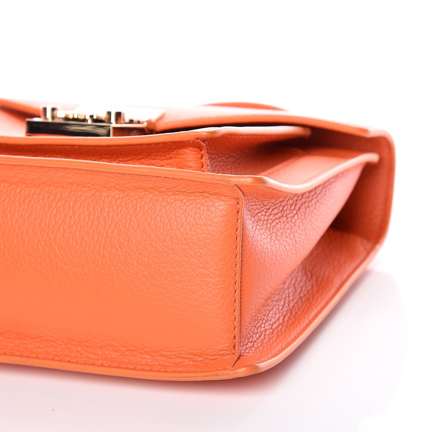 Grained Calfskin Small Patricia Satchel Orange