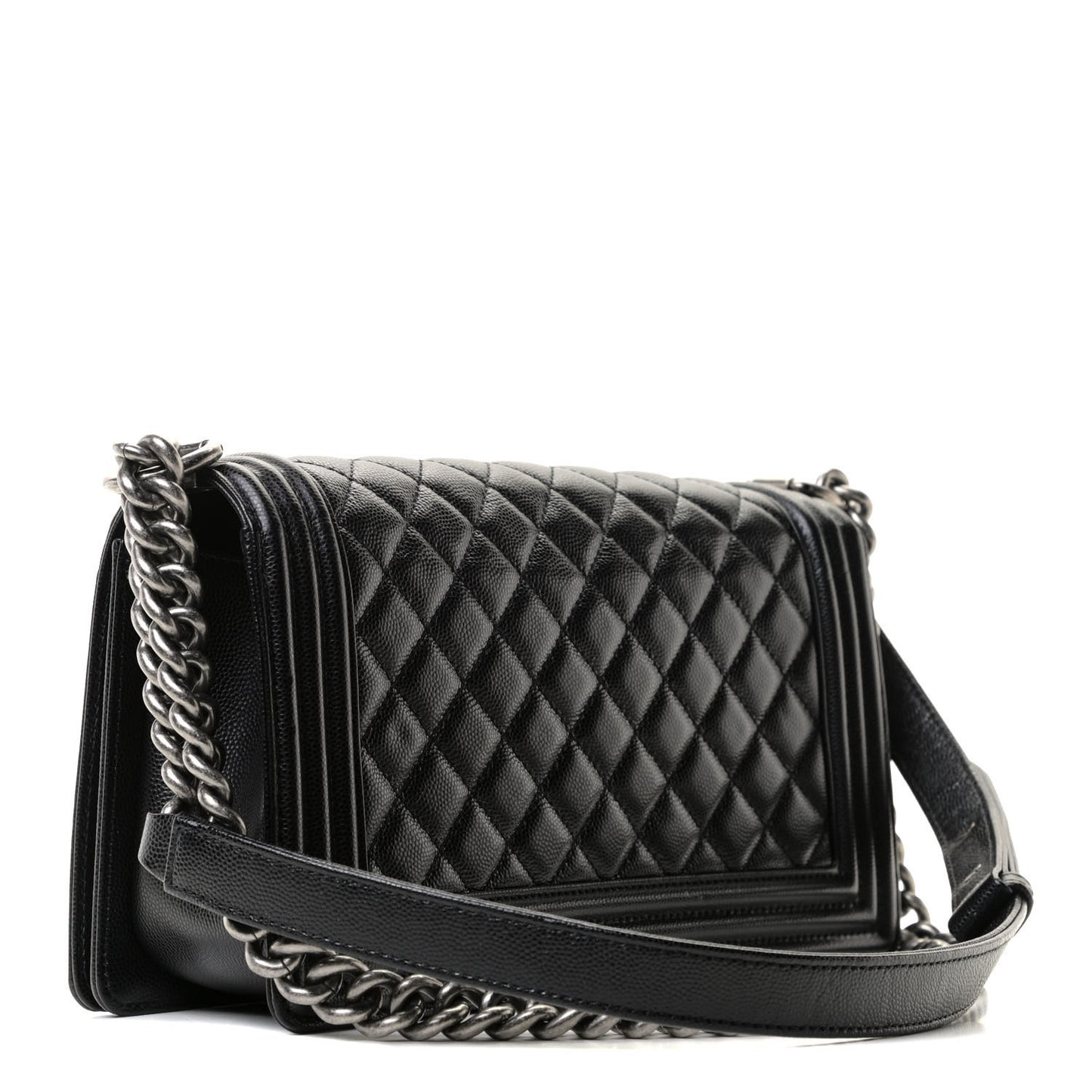 Caviar Quilted Medium Boy Flap Black