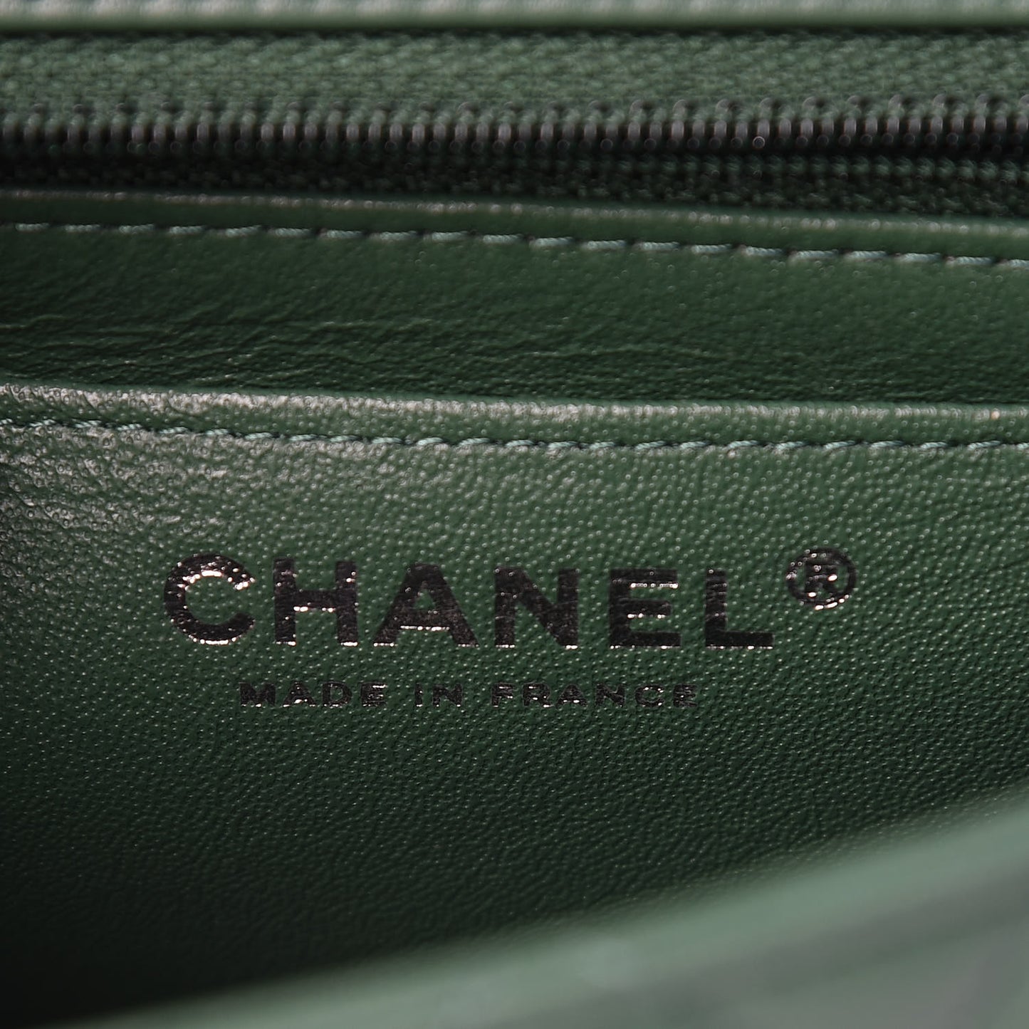 Lambskin Quilted Mini Rectangular Flap Green