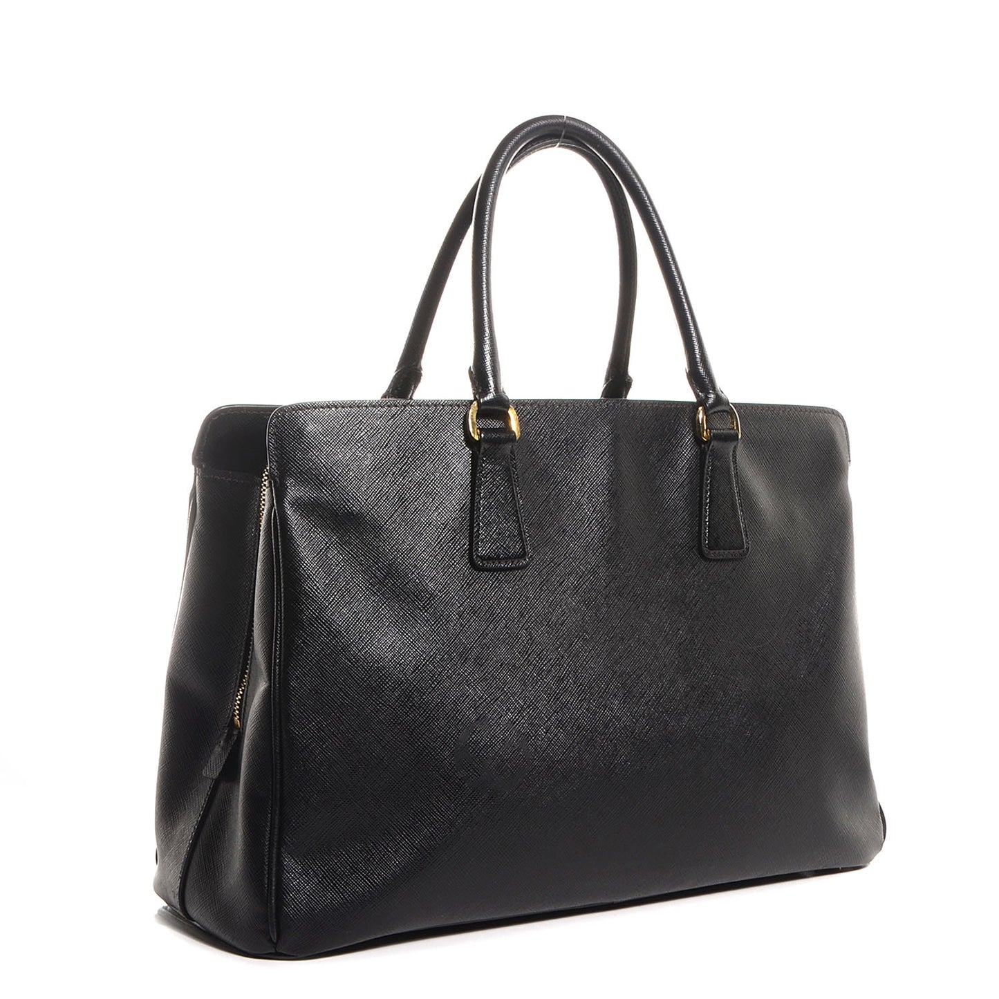Saffiano Lux Large Top Handle Open Tote Nero Black