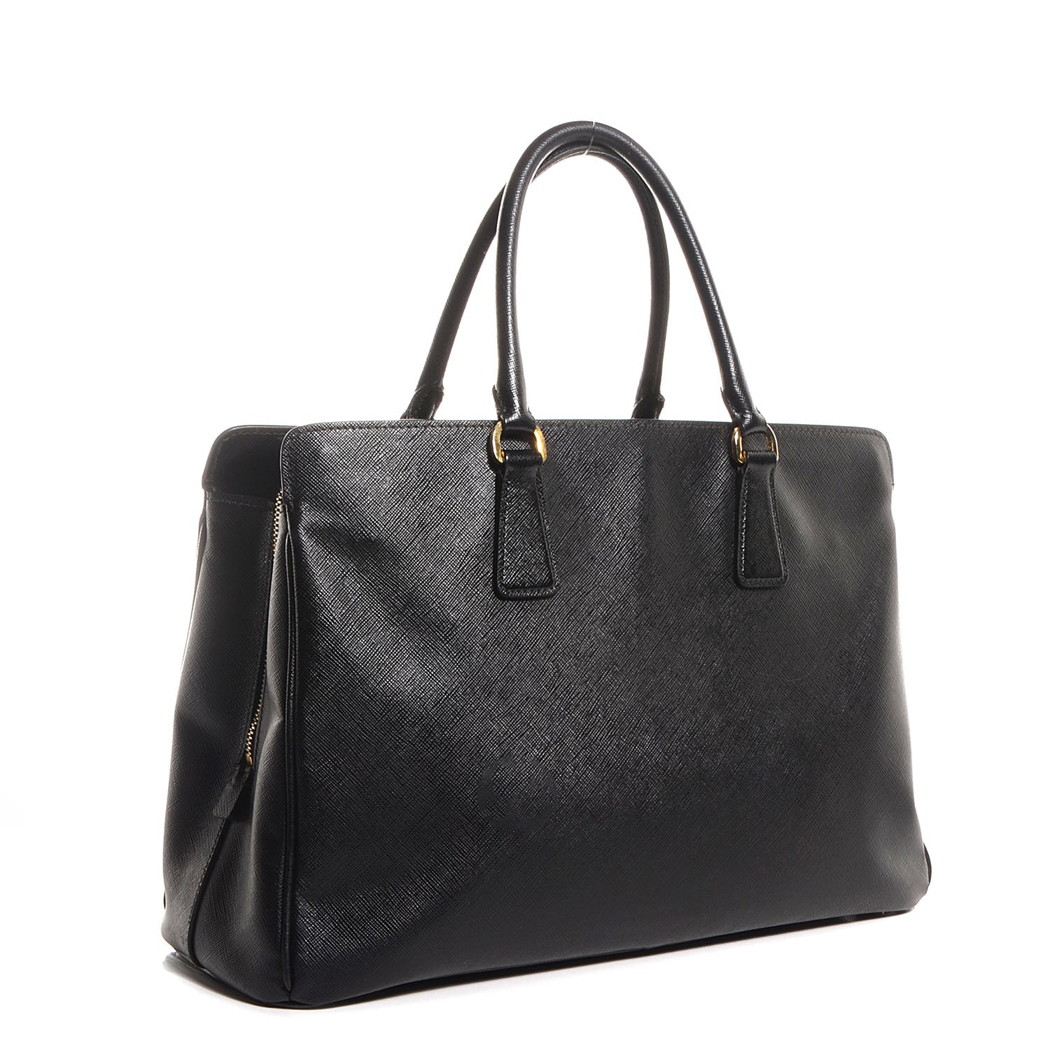 Prada Saffiano Lux Large Top Handle Open Tote Nero Black 4 of 11