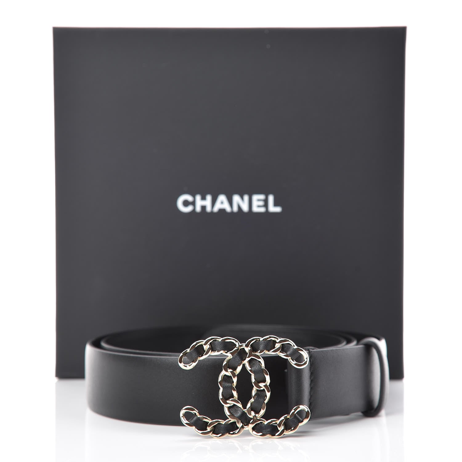 Chanel Calfskin CC Chain Belt 90 36 Black 9 of 9