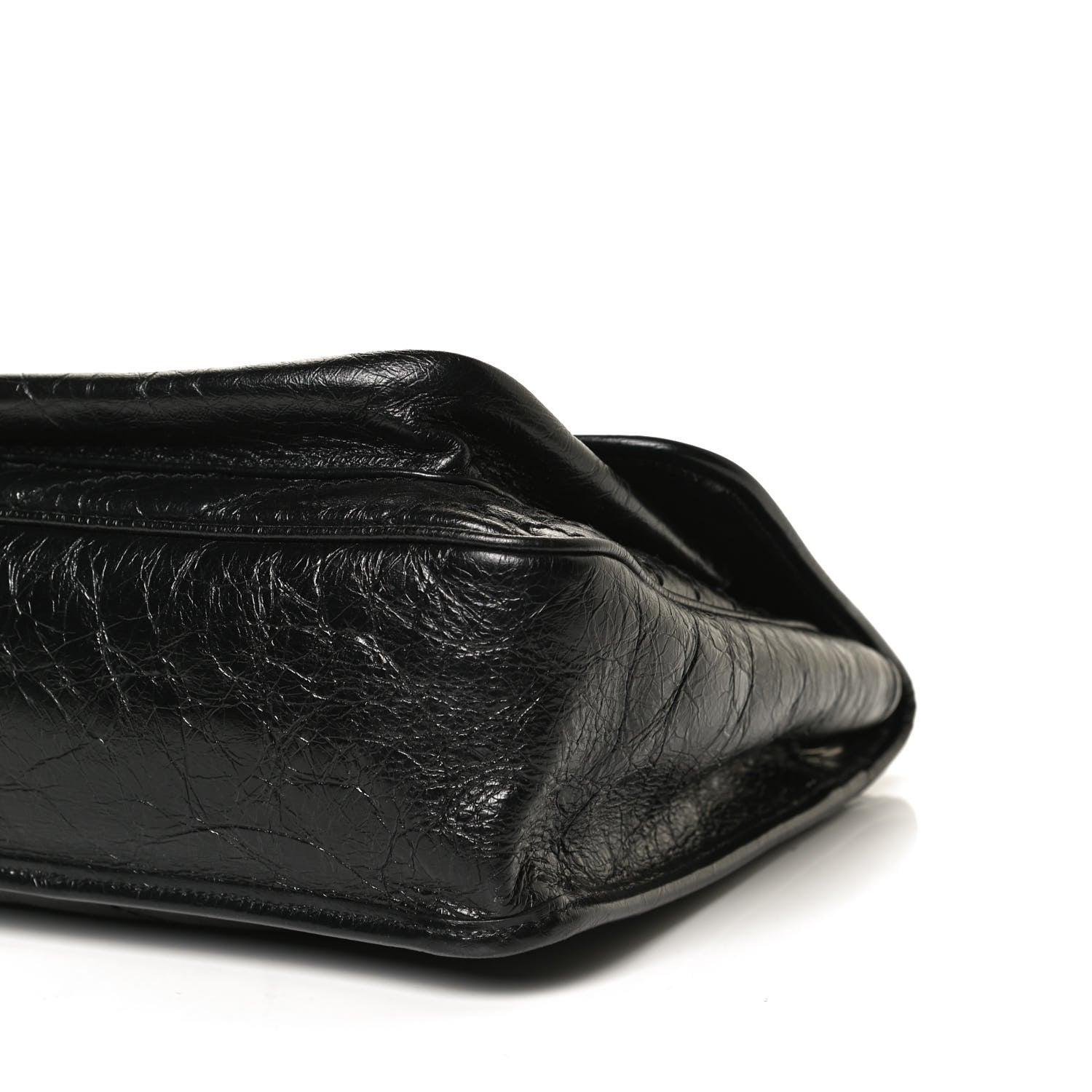 Saint Laurent Crinkled Calfskin Matelasse Monogram Large Niki Chain Satchel Black 9 of 9