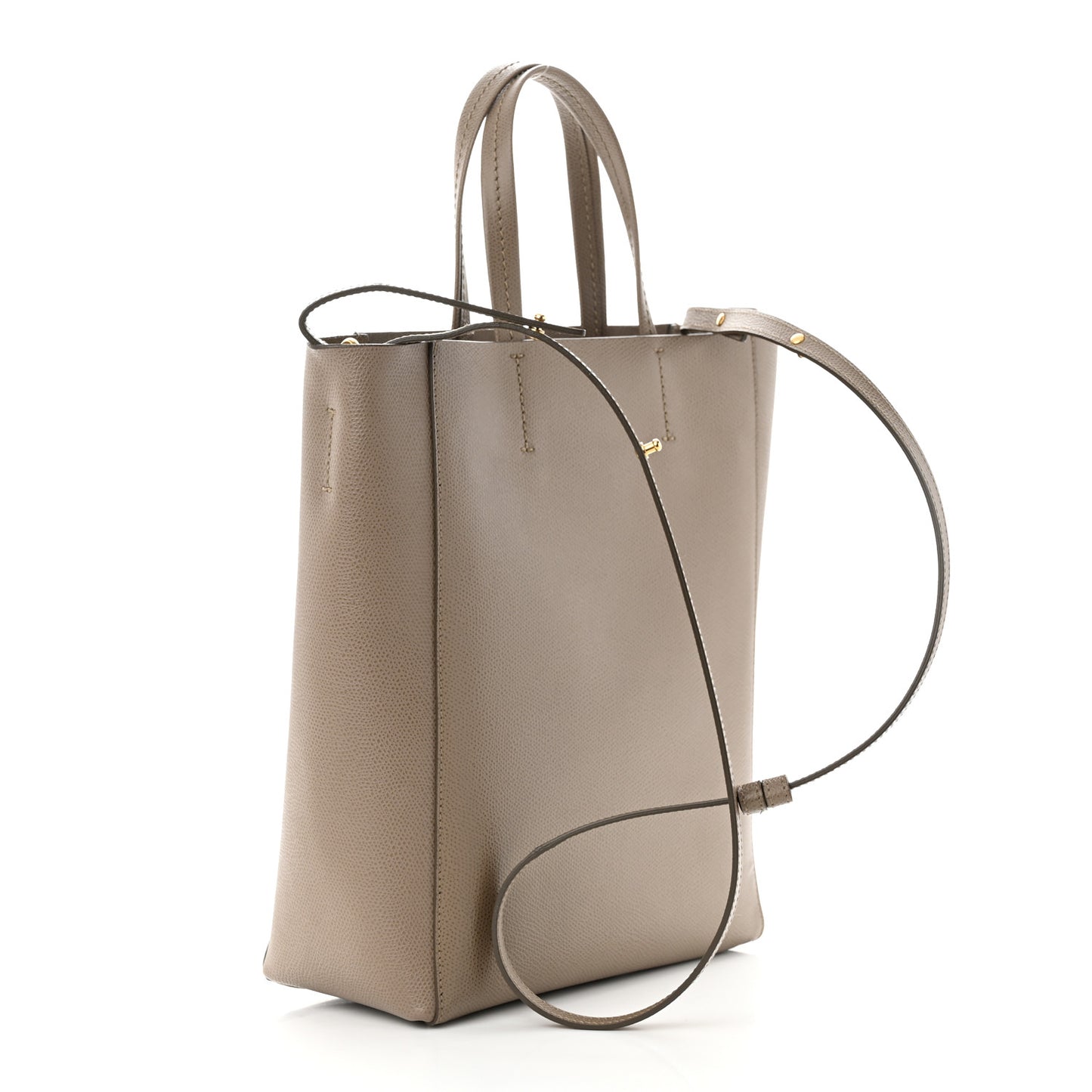 Grained Calfskin Small Vertical Cabas Beige