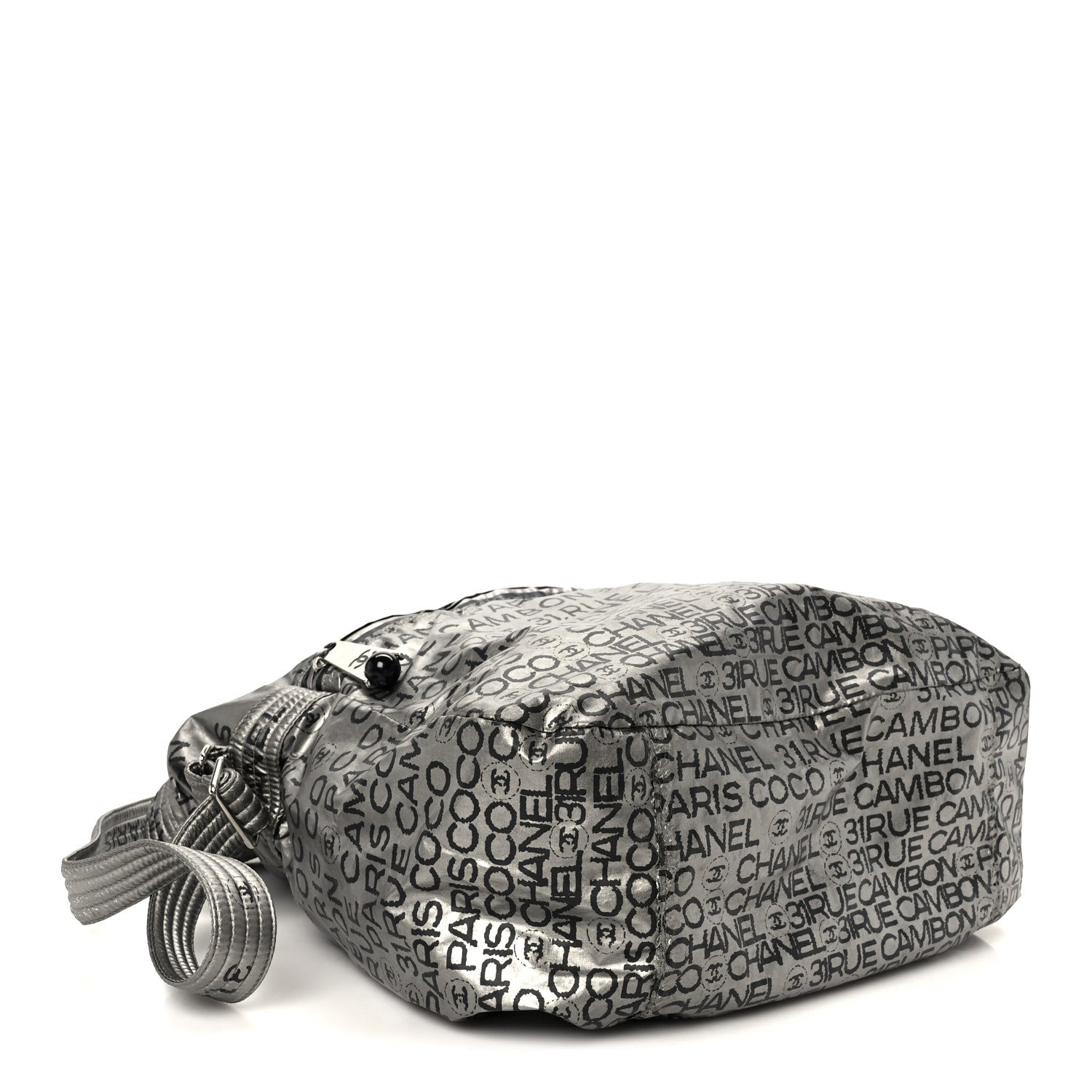 Chanel Lacquered Canvas Ligne Messenger Tote Argent Fonce 4 of 13