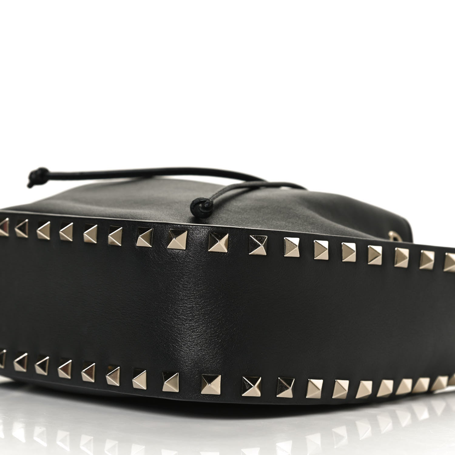 Valentino Garavani Vitello Rockstud Bucket Bag Black 10 of 12