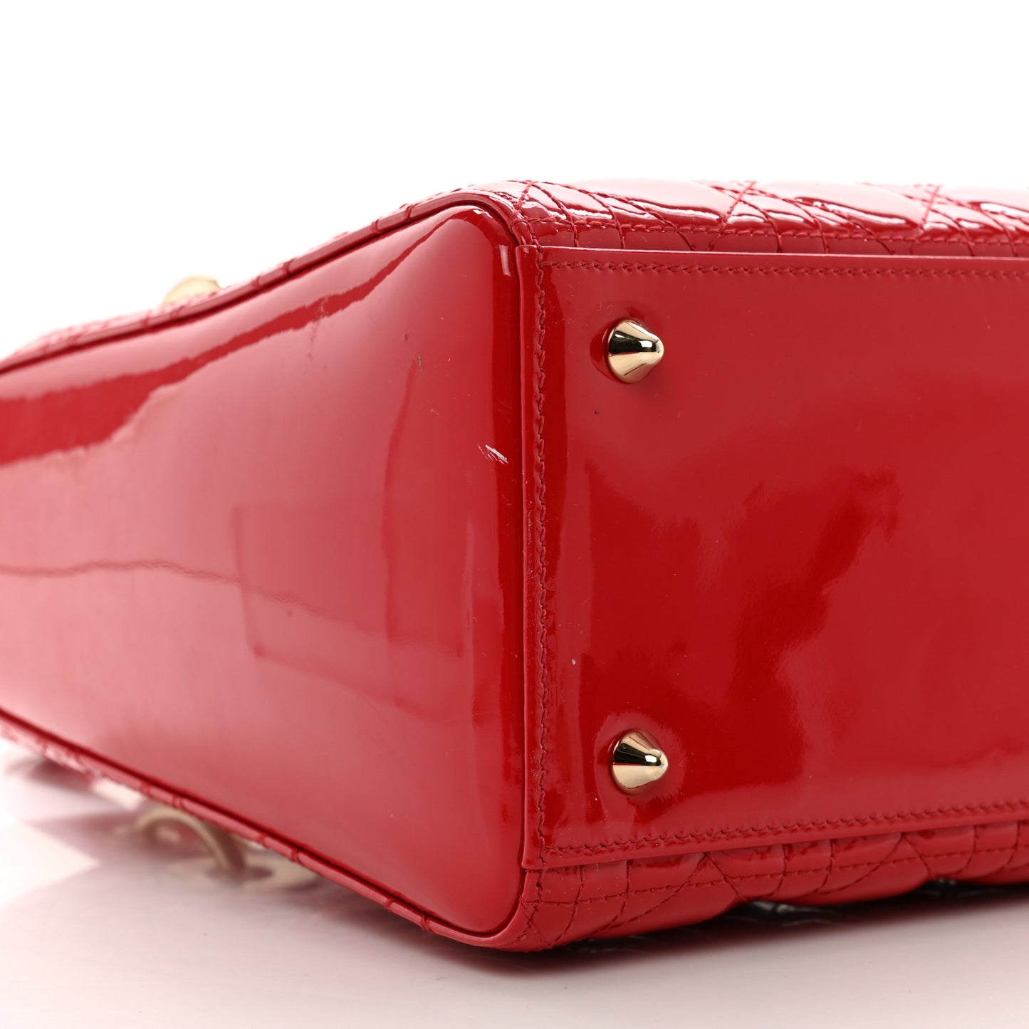 Patent Cannage Medium Lady Dior Red