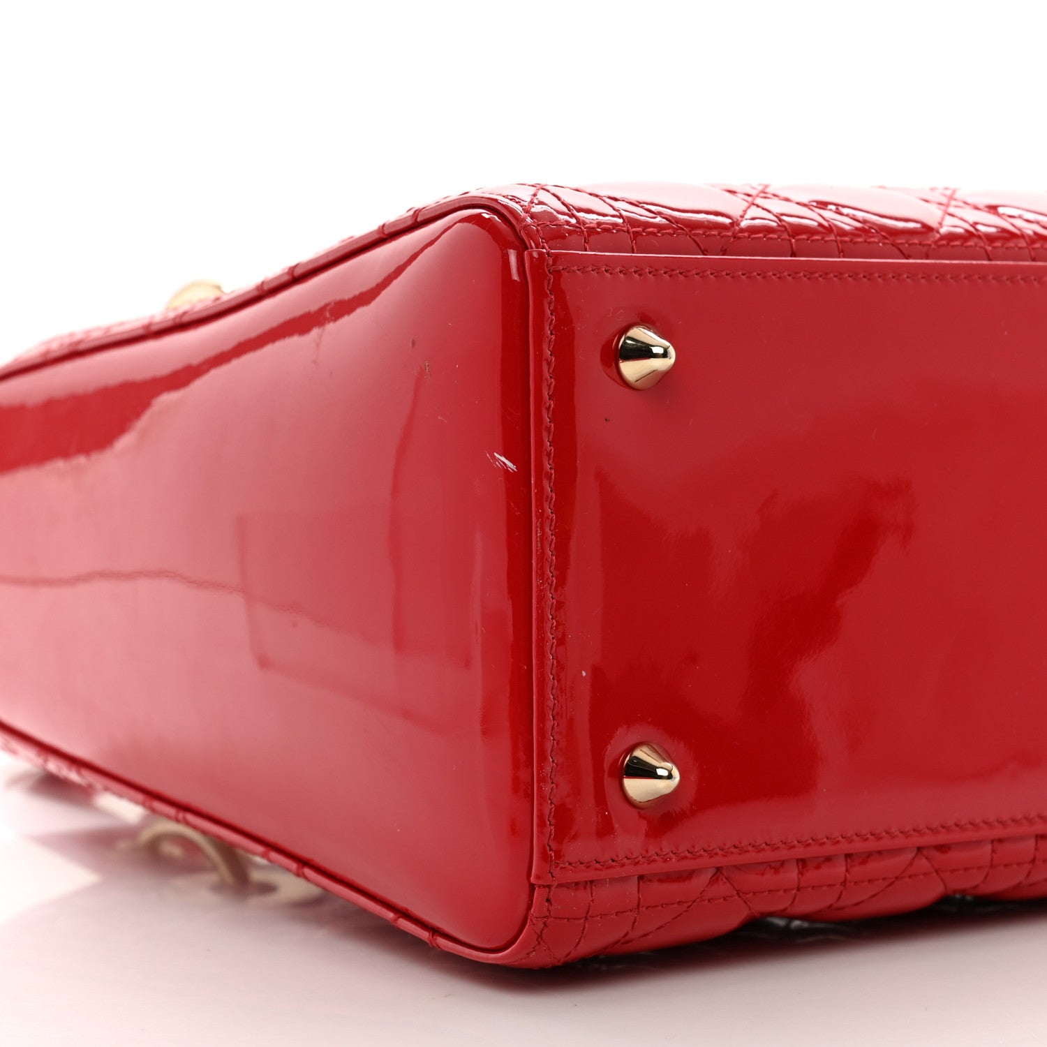 Christian Dior Patent Cannage Medium Lady Dior Red 8 of 9