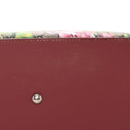 Gucci GG Supreme Monogram Blooms Linea A Foldover Tote Beige Multicolor Dry Rose 10 of 10