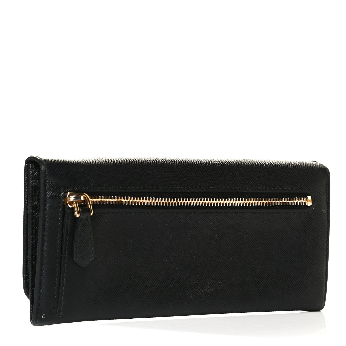 Saffiano Bow Continental Wallet Black