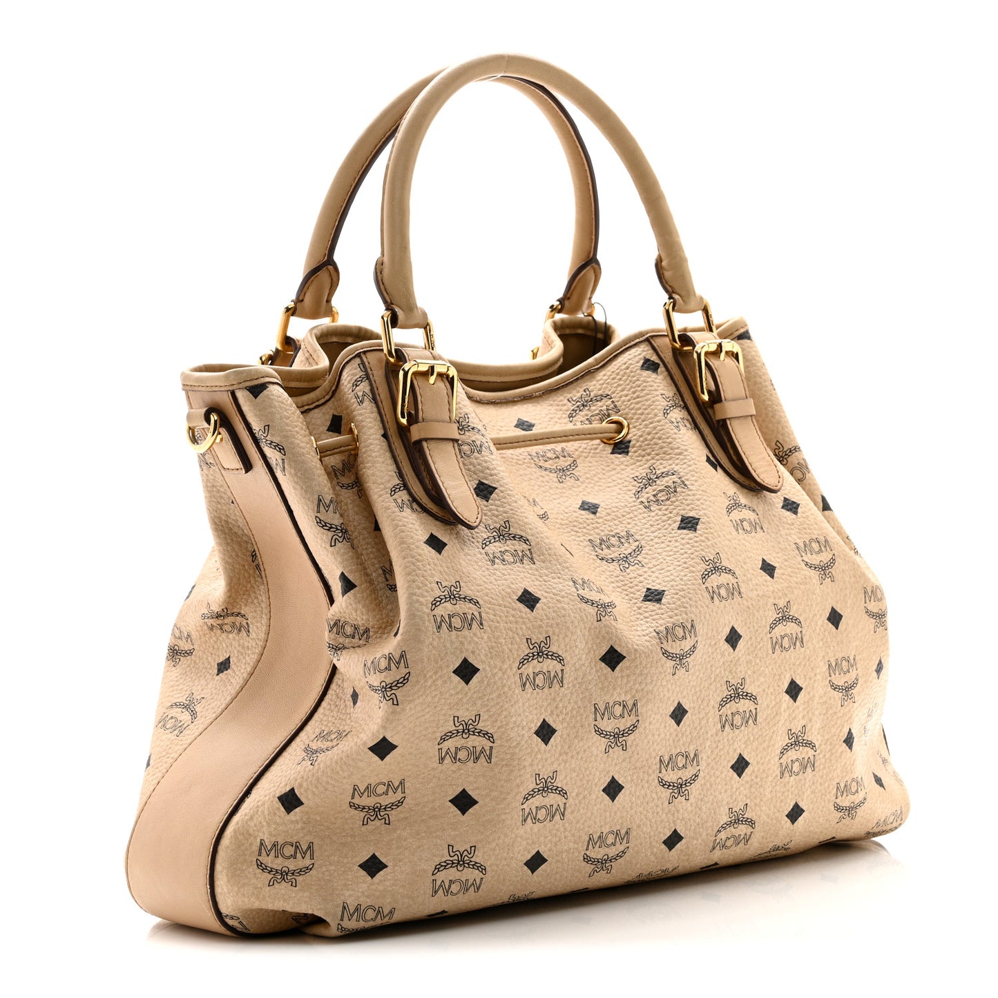 Visetos Medium Drawstring Shopper Beige