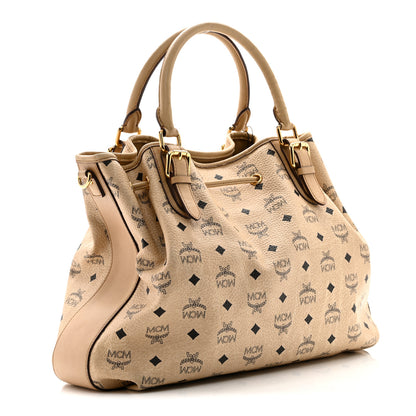 MCM Visetos Medium Drawstring Shopper Beige 3 of 9