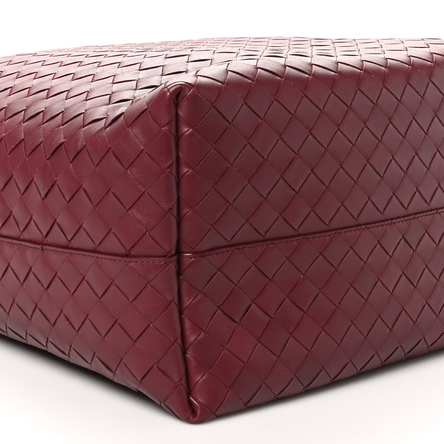Bottega Veneta Calfskin Intrecciato Large North South Tote Bag Burgundy 8 of 9