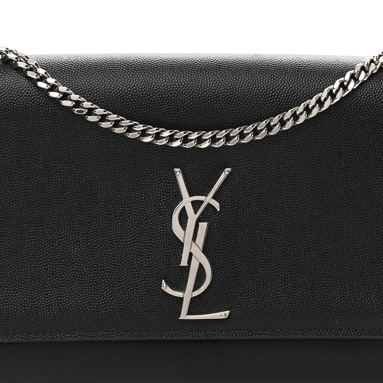 Saint Laurent Grain De Poudre Medium Classic Monogram Kate Satchel Black 8 of 10