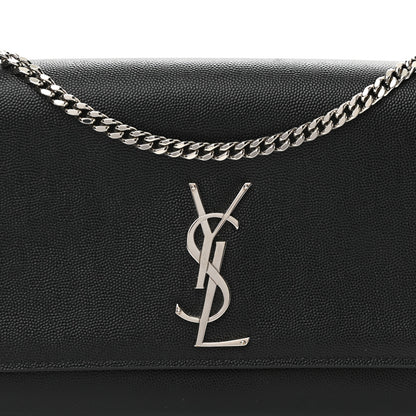 Saint Laurent Grain De Poudre Medium Classic Monogram Kate Satchel Black 8 of 10