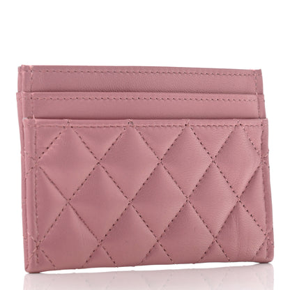 Chanel Metallic Lambskin Quilted Boy Card Holder Pink 3 of 8