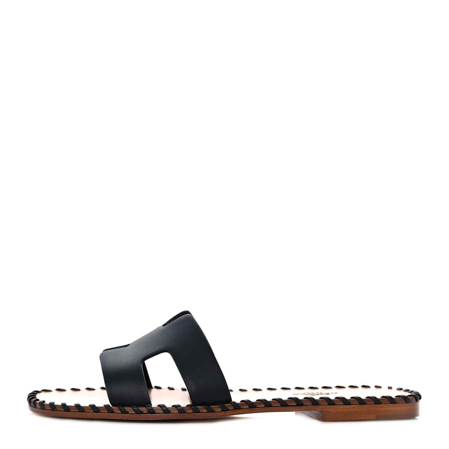 Hermes Box Calfskin Braided Oran Sandals 36 Black 1 of 9