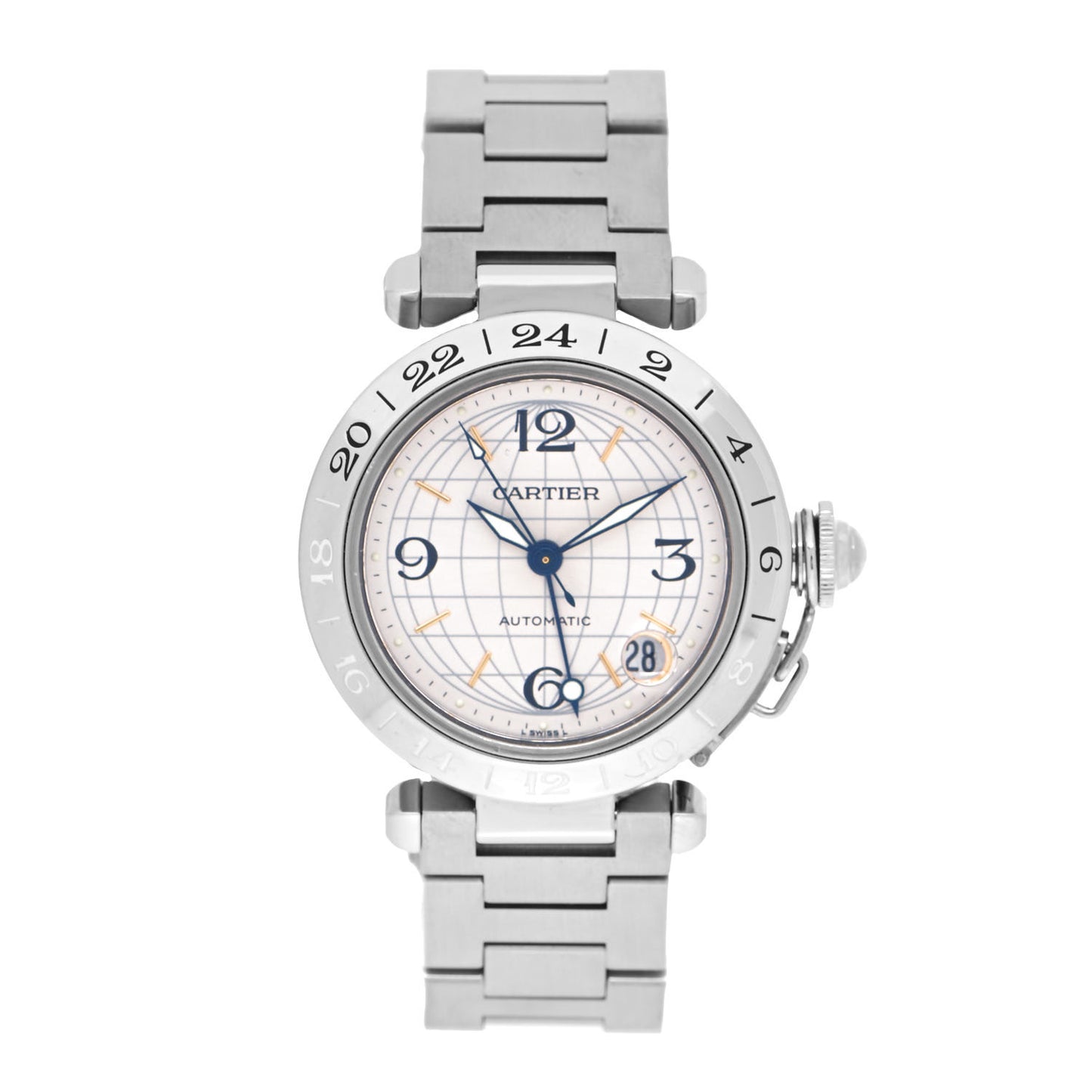 Stainless Steel 35mm Pasha GMT Automatic Watch