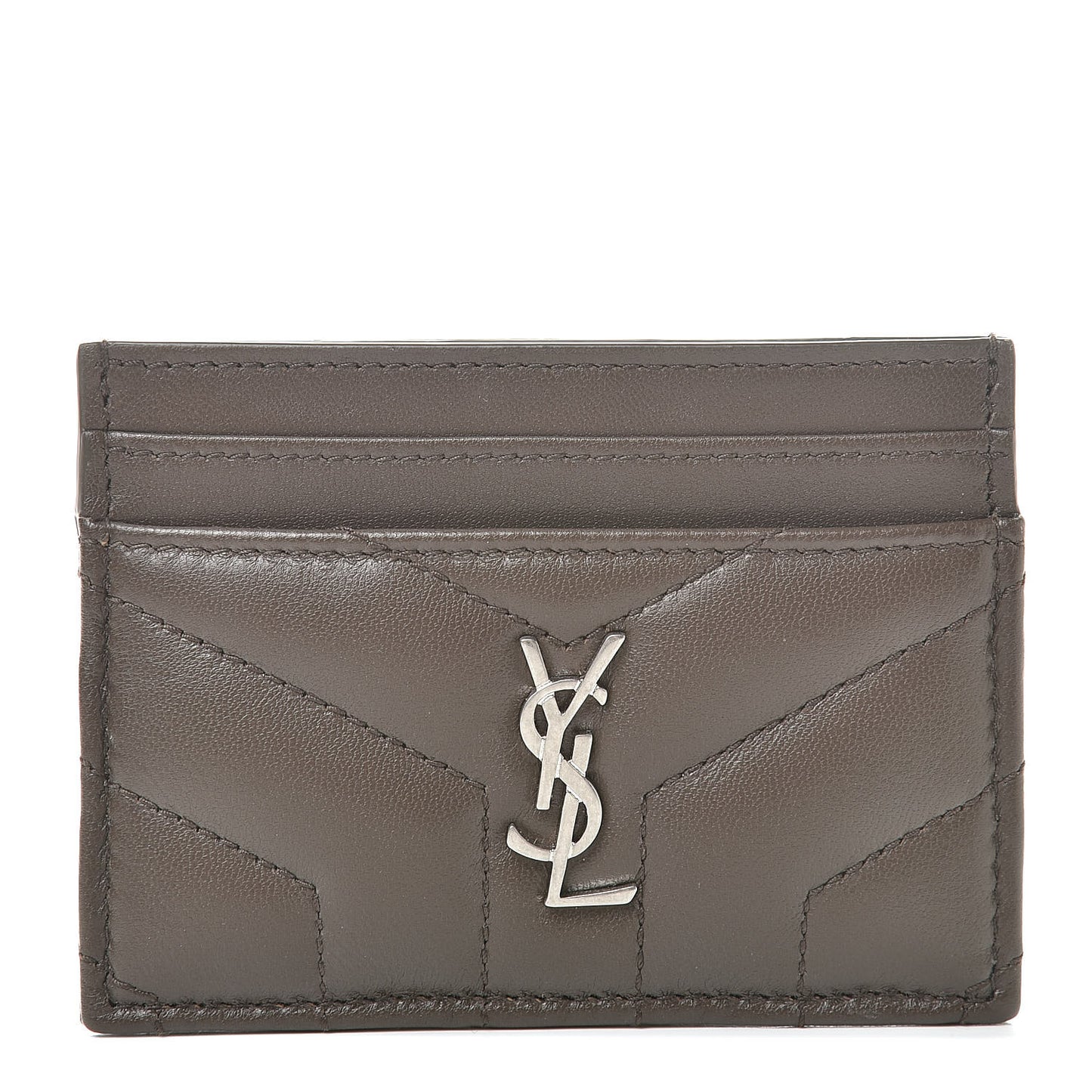 Calfskin Y Quilted Monogram LouLou Credit Card Case Faggio
