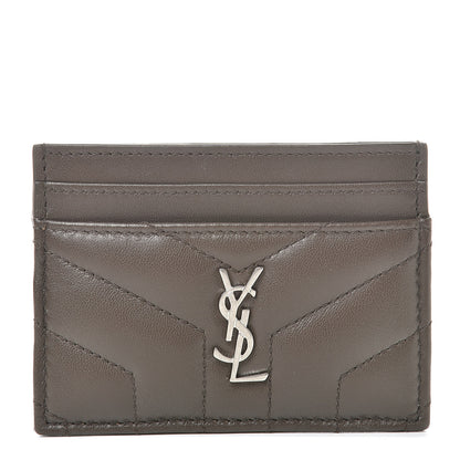 Saint Laurent Calfskin Y Quilted Monogram LouLou Credit Card Case Faggio 1 of 8