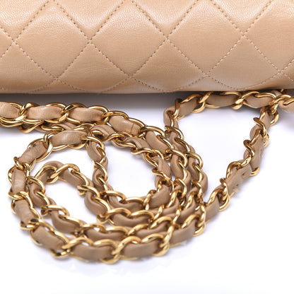 Chanel Lambskin Quilted Medium Double Flap Beige 14 of 18