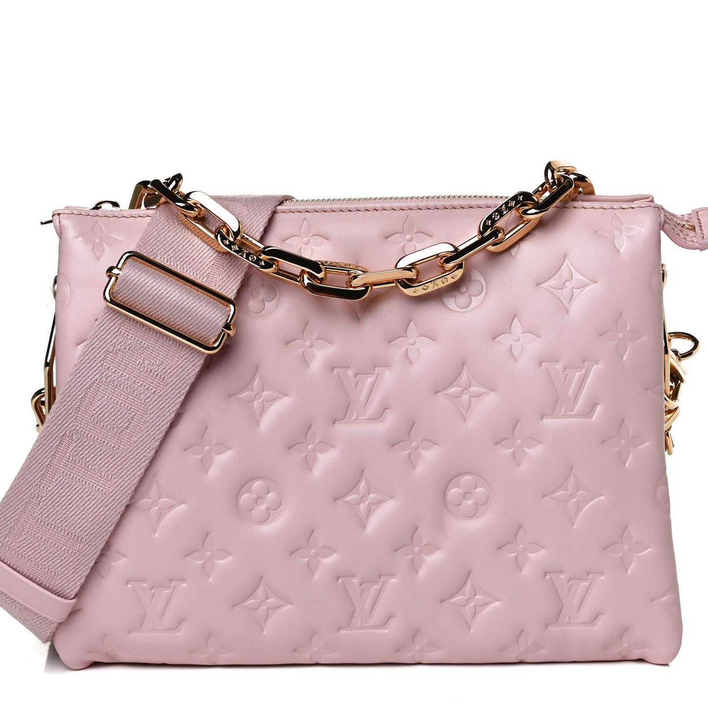 Lambskin Embossed Monogram Coussin PM Rose