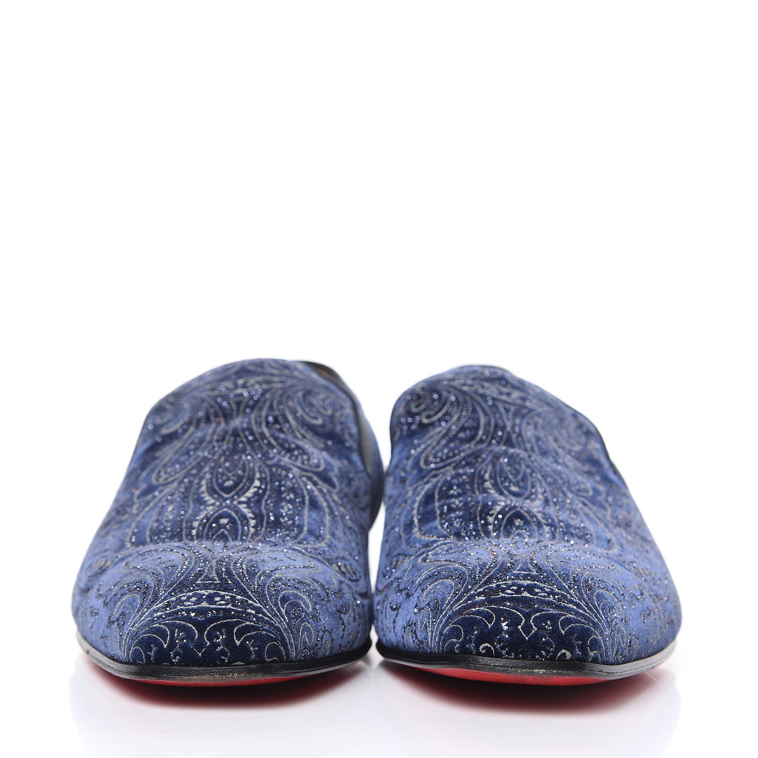 Christian Louboutin Velvet Brode Mens Dandelion Flat Loafers 41 Navy 2 of 11