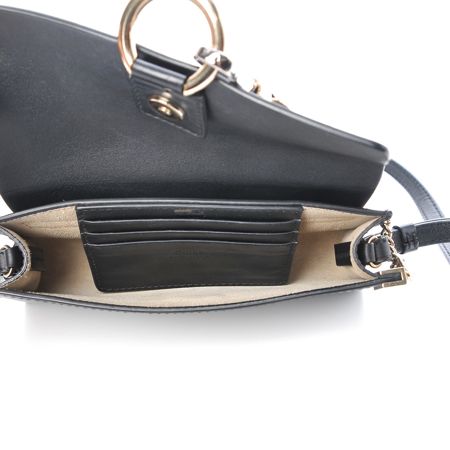 Chloe Suede Calfskin Mini Faye Shoulder Bag Black 5 of 8